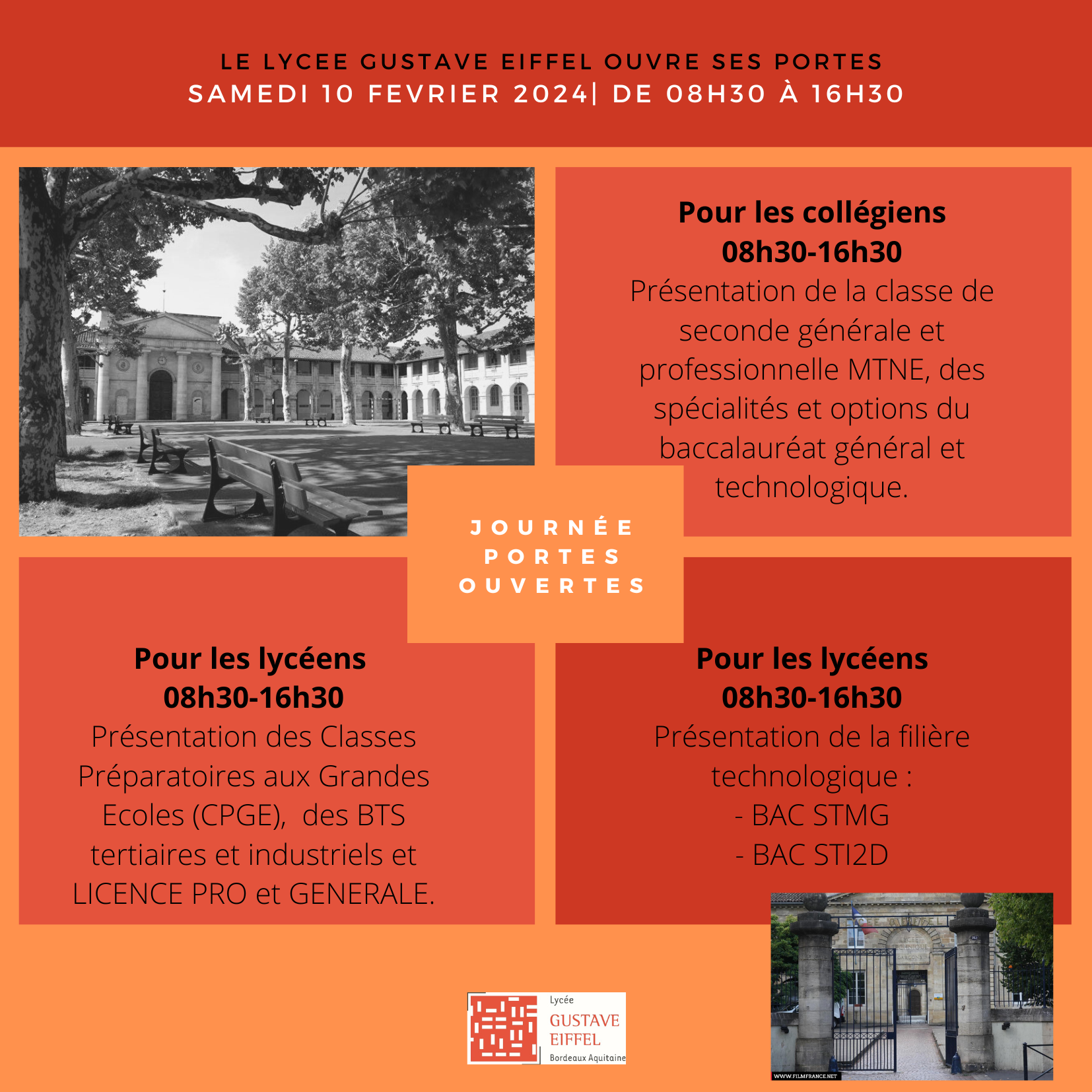 Journée Portes Ouvertes au Lycée Gustave Eiffel de Bordeaux: Le 10 février 2024