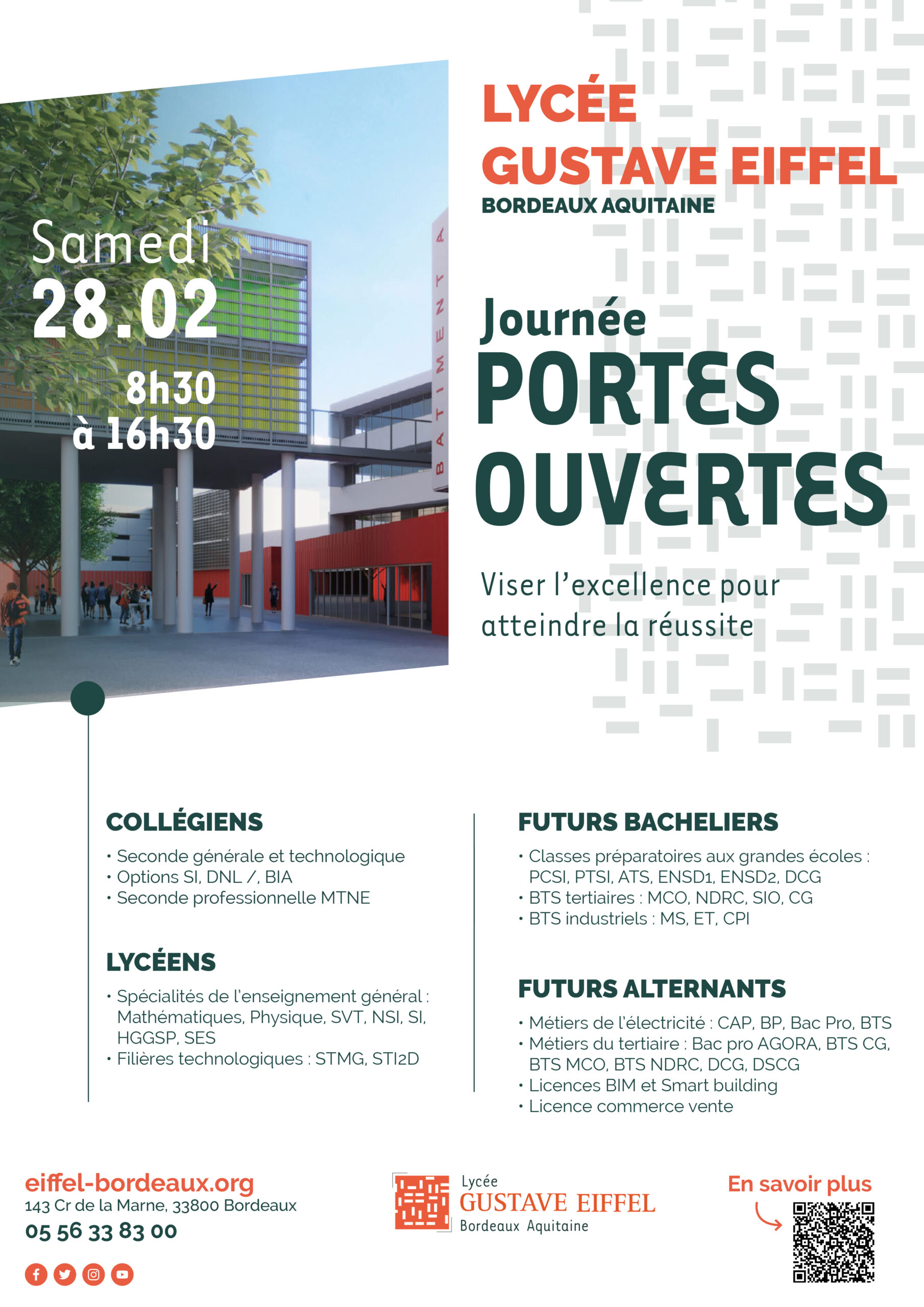 Journée Portes Ouvertes au Lycée Gustave Eiffel de Bordeaux: Le 28 Février 2026